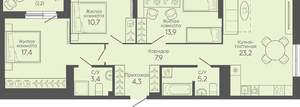 3-к квартира, вторичка, 88м2, 9/16 этаж