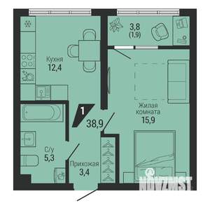 1-к квартира, вторичка, 39м2, 2/31 этаж