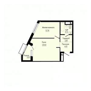 1-к квартира, вторичка, 46м2, 20/30 этаж