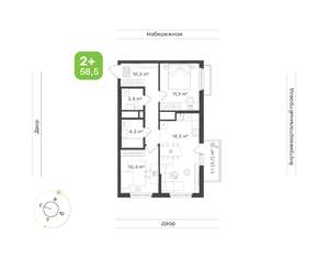 2-к квартира, вторичка, 59м2, 3/24 этаж
