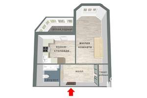 1-к квартира, вторичка, 34м2, 11/16 этаж