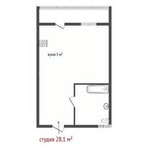 Студия квартира, вторичка, 28м2, 12/15 этаж