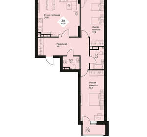 3-к квартира, вторичка, 90м2, 8/25 этаж