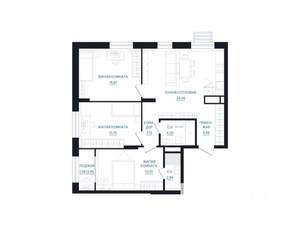 3-к квартира, строящийся дом, 85м2, 19/25 этаж