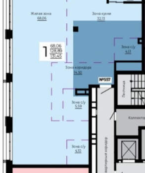 3-к квартира, вторичка, 131м2, 30/30 этаж