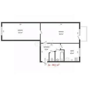 2-к квартира, вторичка, 44м2, 3/5 этаж