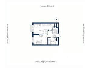 1-к квартира, вторичка, 37м2, 30/33 этаж