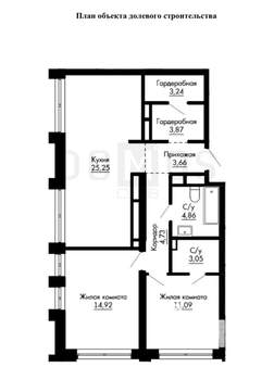 2-к квартира, вторичка, 75м2, 23/26 этаж