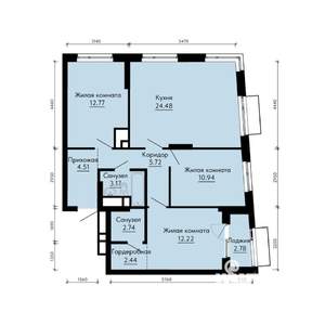 3-к квартира, строящийся дом, 80м2, 31/31 этаж