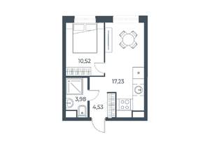 1-к квартира, строящийся дом, 36м2, 6/31 этаж