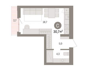 Студия квартира, вторичка, 31м2, 3/25 этаж