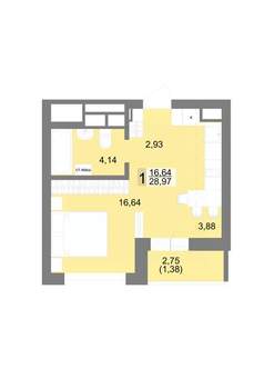 Студия квартира, вторичка, 31м2, 26/27 этаж