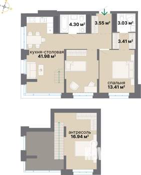 1-к квартира, вторичка, 87м2, 24/25 этаж