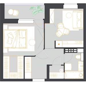 1-к квартира, строящийся дом, 41м2, 13/23 этаж