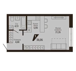 1-к квартира, вторичка, 36м2, 8/23 этаж