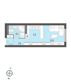 Студия квартира, вторичка, 25м2, 27/32 этаж