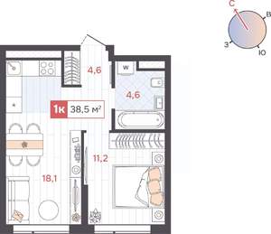 1-к квартира, вторичка, 39м2, 10/31 этаж