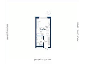 Студия квартира, вторичка, 29м2, 2/17 этаж