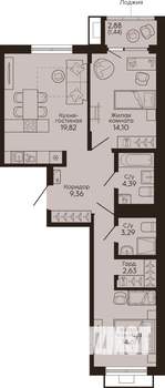 2-к квартира, вторичка, 70м2, 2/18 этаж