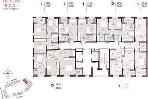 2-к квартира, вторичка, 55м2, 20/25 этаж