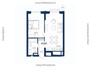 1-к квартира, вторичка, 48м2, 22/29 этаж