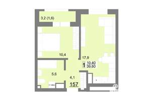 1-к квартира, вторичка, 40м2, 19/26 этаж