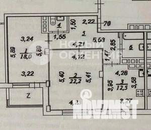 2-к квартира, вторичка, 72м2, 2/14 этаж