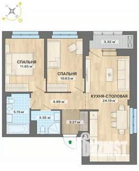 2-к квартира, вторичка, 67м2, 4/26 этаж
