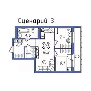 1-к квартира, вторичка, 52м2, 19/20 этаж