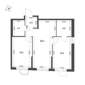 2-к квартира, вторичка, 60м2, 7/10 этаж