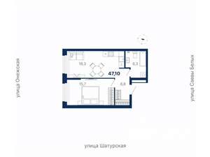 1-к квартира, вторичка, 47м2, 2/17 этаж