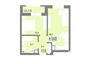 1-к квартира, вторичка, 40м2, 14/26 этаж