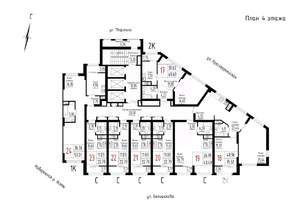 1-к квартира, строящийся дом, 57м2, 4/25 этаж