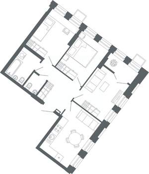3-к квартира, вторичка, 74м2, 10/27 этаж