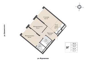 2-к квартира, вторичка, 77м2, 19/27 этаж