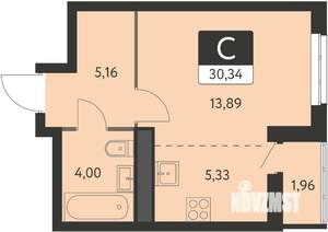 Студия квартира, вторичка, 29м2, 25/31 этаж