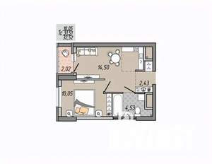 1-к квартира, сданный дом, 33м2, 21/31 этаж