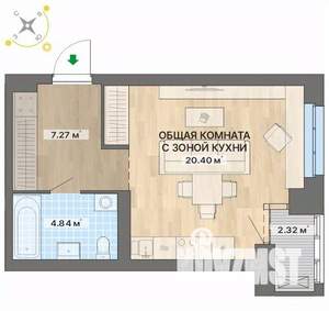 Студия квартира, вторичка, 35м2, 3/26 этаж
