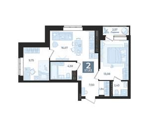 2-к квартира, вторичка, 58м2, 14/23 этаж