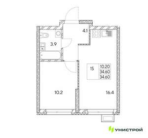 1-к квартира, вторичка, 35м2, 10/30 этаж