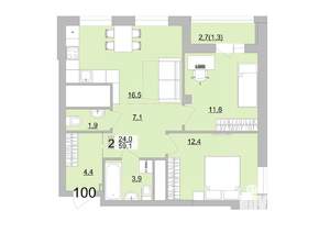 2-к квартира, вторичка, 59м2, 15/24 этаж