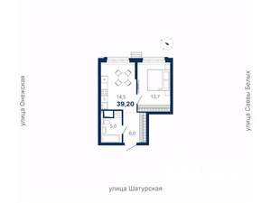 1-к квартира, вторичка, 39м2, 7/21 этаж