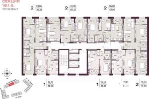 2-к квартира, вторичка, 70м2, 4/25 этаж