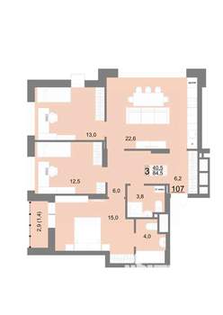 3-к квартира, вторичка, 85м2, 17/23 этаж