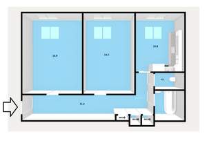 2-к квартира, вторичка, 61м2, 2/5 этаж