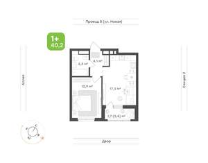 1-к квартира, вторичка, 40м2, 12/17 этаж