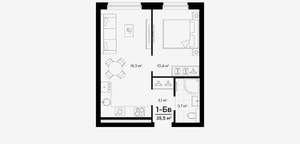 1-к квартира, вторичка, 35м2, 20/22 этаж