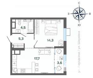 1-к квартира, вторичка, 45м2, 10/31 этаж