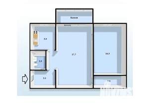 2-к квартира, вторичка, 42м2, 5/5 этаж