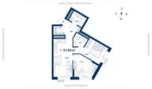 2-к квартира, вторичка, 58м2, 25/31 этаж